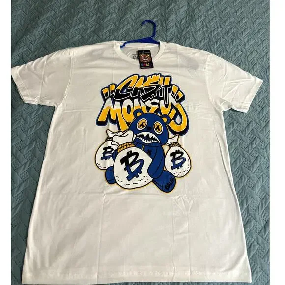BAWS MENS T-SHIRT WHITE/BLUE/YELLOW XL T-SHIRT NWT - Picture 1 of 7